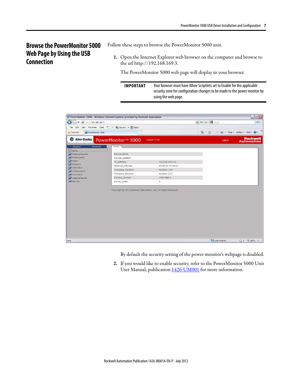 Rockwell Automation 1426-COMM-DNT PowerMonitor 5000 Unit Optional Communication Modules User Manual | Page 7 / 8