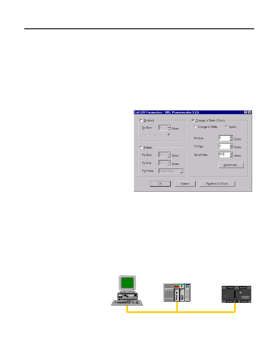 Cyclic i/o messaging, Typical devicenet network, Powermonitor ii using a plc or slc scanner | Rockwell Automation 1403-NDNET DeviceNet Communications Card Installation Instructions User Manual | Page 26 / 142