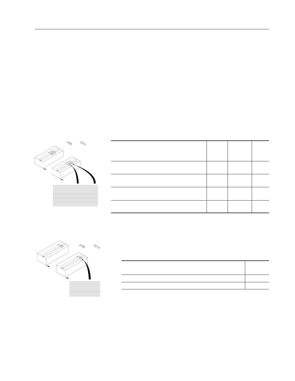 Configuring the rio adapter protocol, Specifying the rack size, Specifying the last/not last group scanned in rack | Specify the rack size, Specify the channel position, Specify whether you are using redundant rio, Select the rio starting group, Set the rio rack address, 1/4 rack off off, 1/2 rack off on | Rockwell Automation 1336T PLC Comm. Adapter, Series B, FRN 2.xx-3.xx User Manual | Page 31 / 276