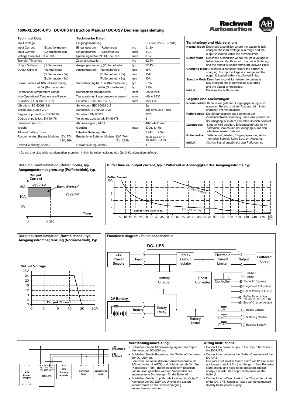 Dc- ups | Rockwell Automation 1606-XLS240-UPS DC-UPS Uninterruptible Power Supply User Manual | Page 3 / 4