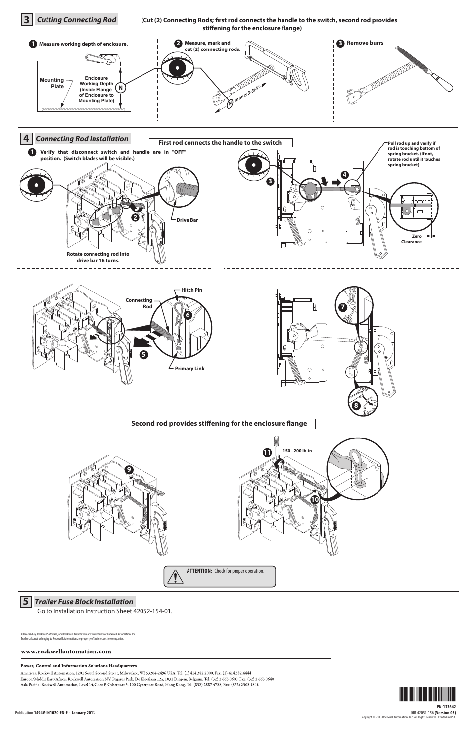 Rockwell Automation 1494V-DS400_DSX400 - Series D Variable Depth 400A Disconnect Switch User Manual | Page 2 / 2