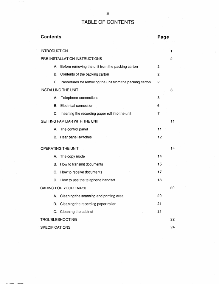 Brother FAX-50 User Manual | Page 5 / 32