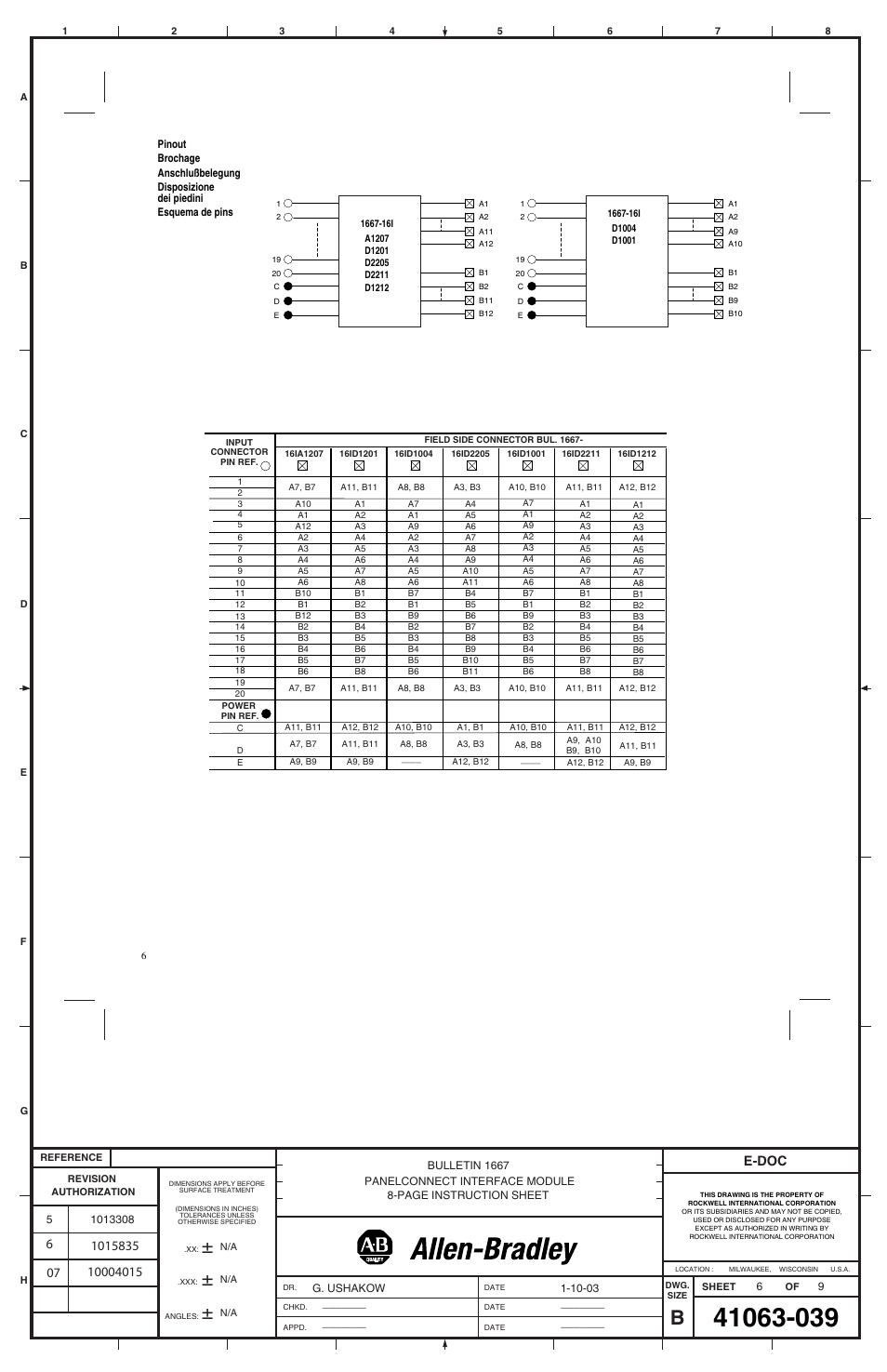 E-doc | Rockwell Automation 1667-16ID1212 PanelConnect Interface Module User Manual | Page 6 / 8