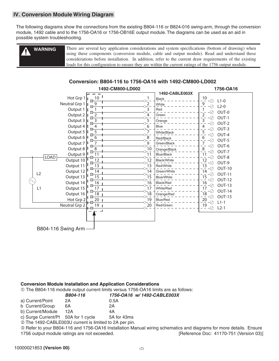 Rockwell Automation 1492-CM800-LD002 Field Wire Conv. Module for Modicon B804-116 to 1756-OA16 or B824-016 User Manual | Page 2 / 4