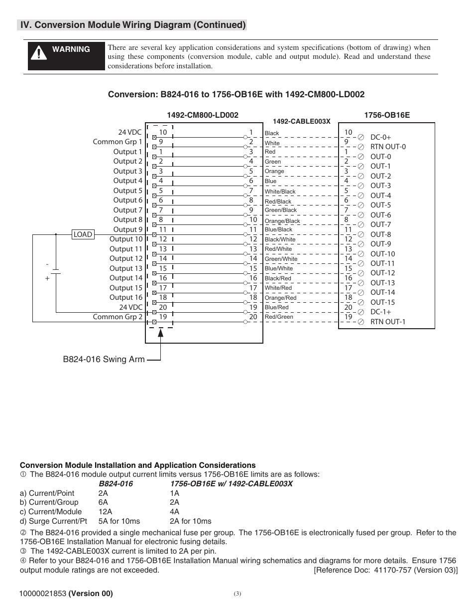 Rockwell Automation 1492-CM800-LD002 Field Wire Conv. Module for Modicon B804-116 to 1756-OA16 or B824-016 User Manual | Page 3 / 4