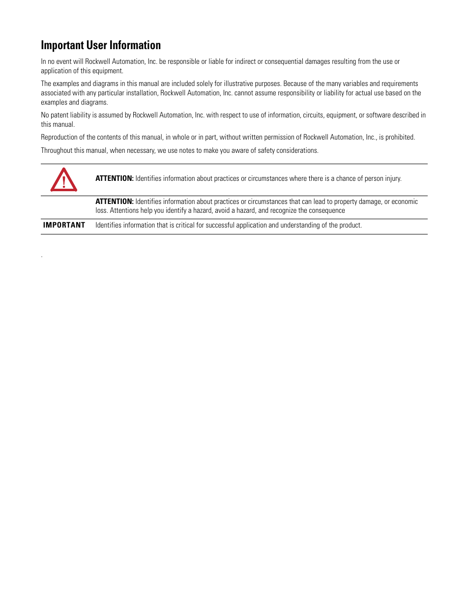 Important user information | Rockwell Automation 1492-PRINT110_PRINT220 ClearMark Printer User Manual User Manual | Page 2 / 80