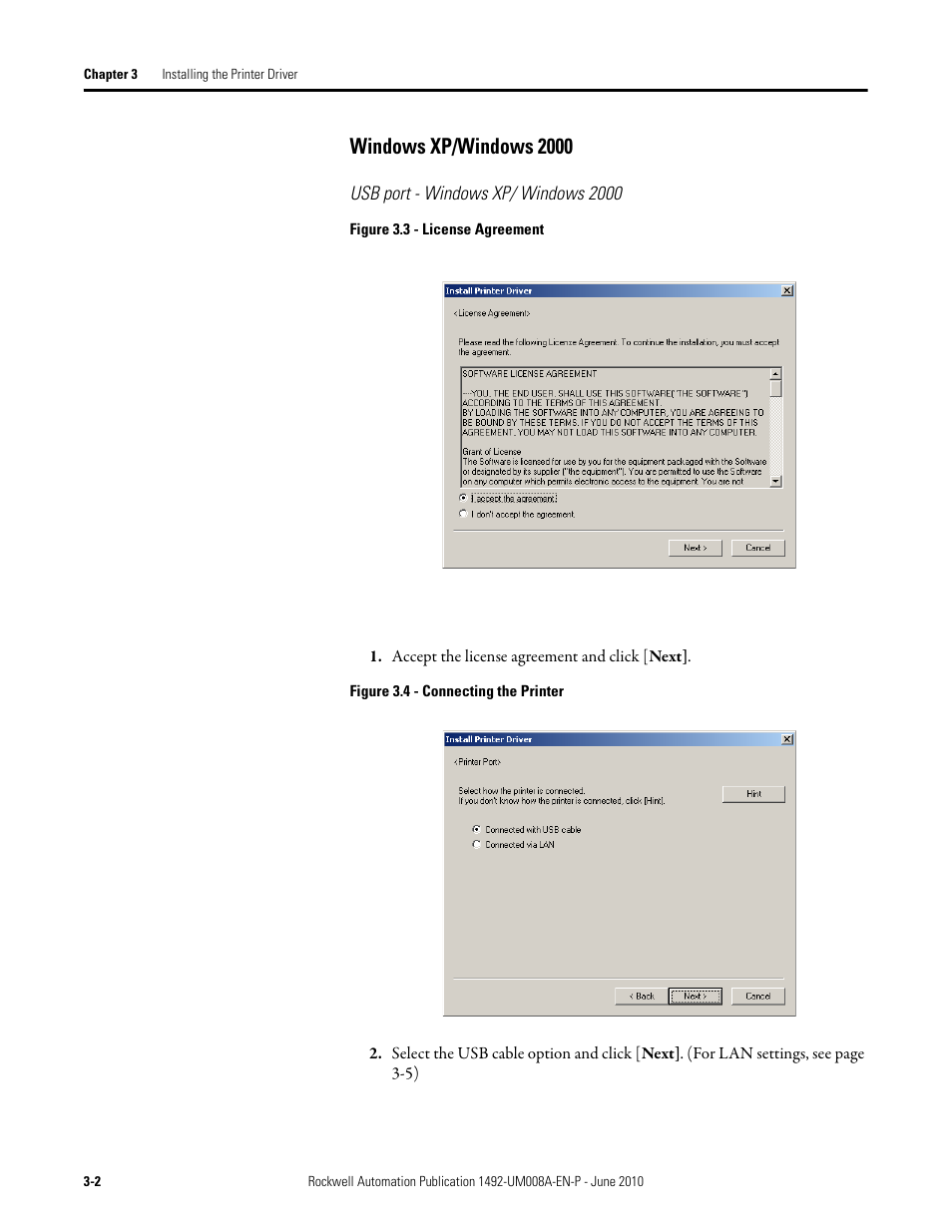 Windows xp/windows 2000 | Rockwell Automation 1492-PRINT110_PRINT220 ClearMark Printer User Manual User Manual | Page 24 / 80