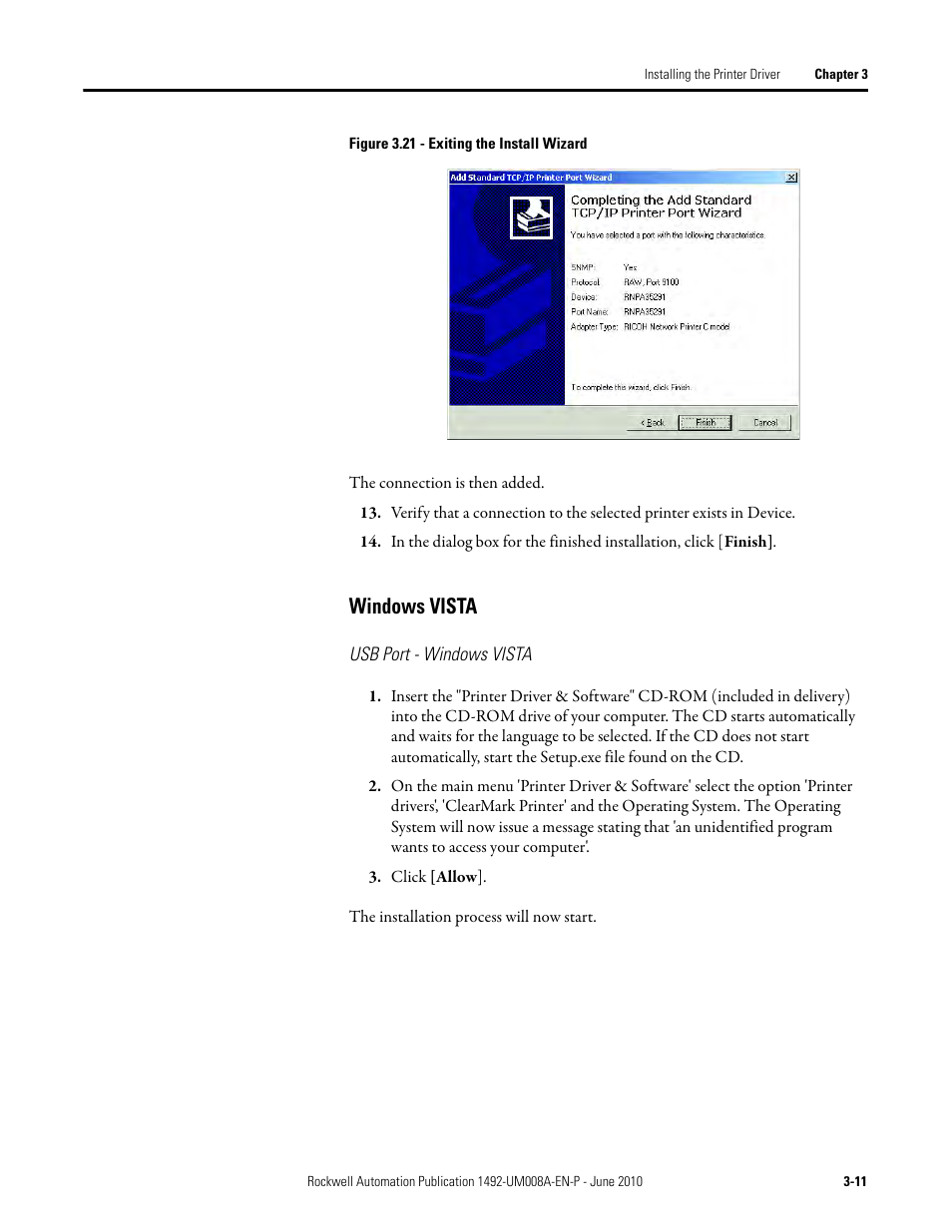 Windows vista | Rockwell Automation 1492-PRINT110_PRINT220 ClearMark Printer User Manual User Manual | Page 33 / 80