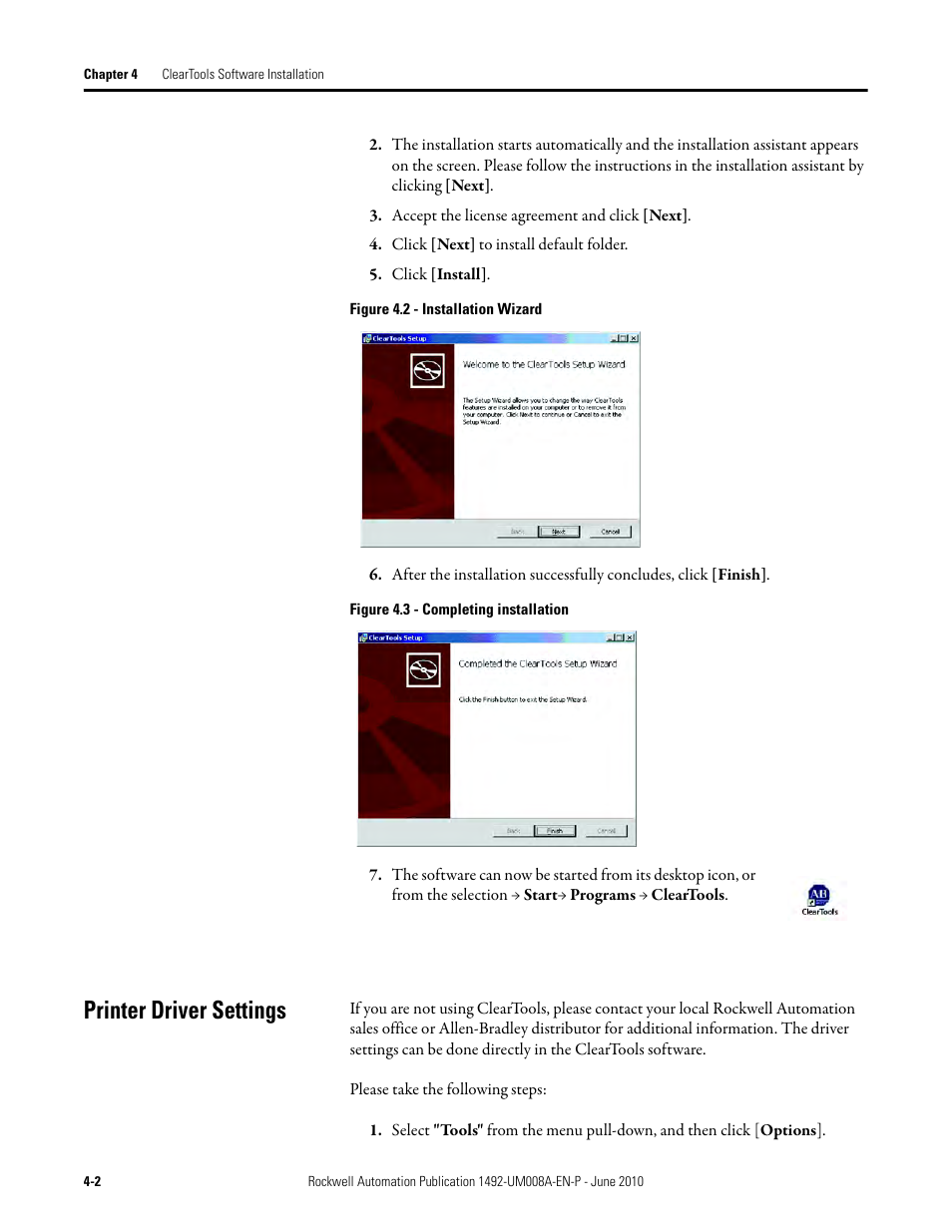 Printer driver settings | Rockwell Automation 1492-PRINT110_PRINT220 ClearMark Printer User Manual User Manual | Page 46 / 80