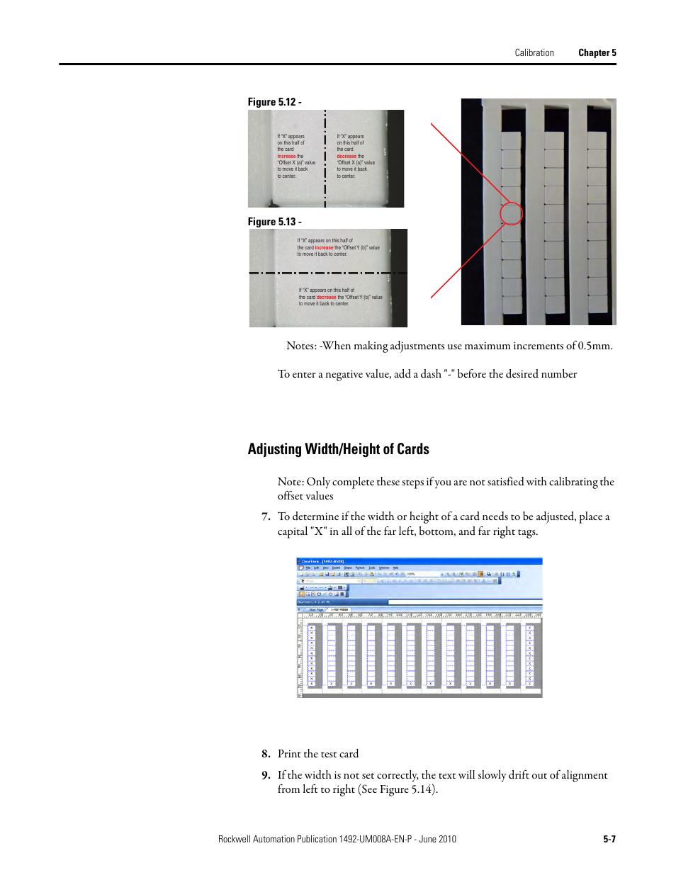 Adjusting width/height of cards | Rockwell Automation 1492-PRINT110_PRINT220 ClearMark Printer User Manual User Manual | Page 55 / 80