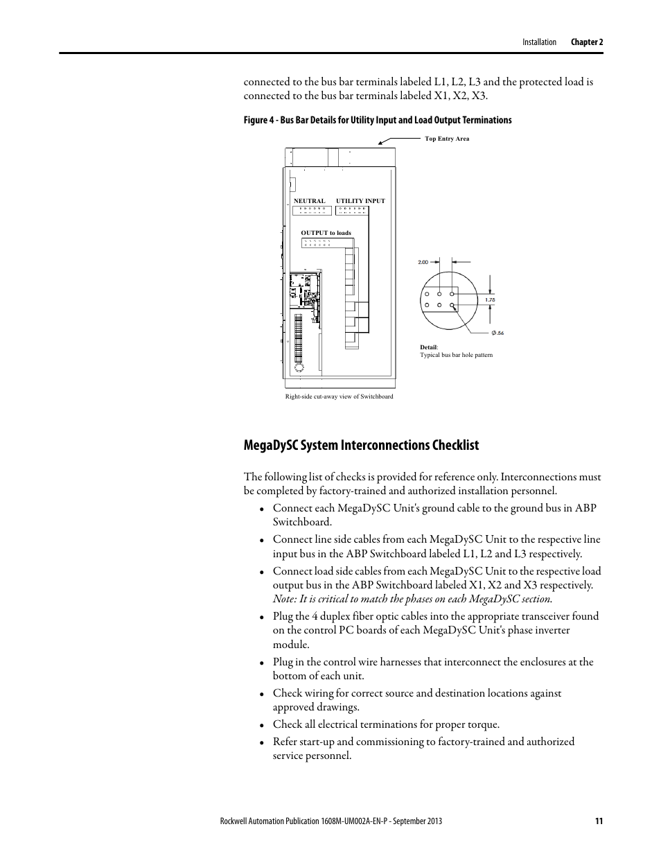 Megadysc system interconnections checklist, N in, Figure 4 | Rockwell Automation 1608M MegaDySC User Manual, 800 - 2400 A User Manual | Page 11 / 44