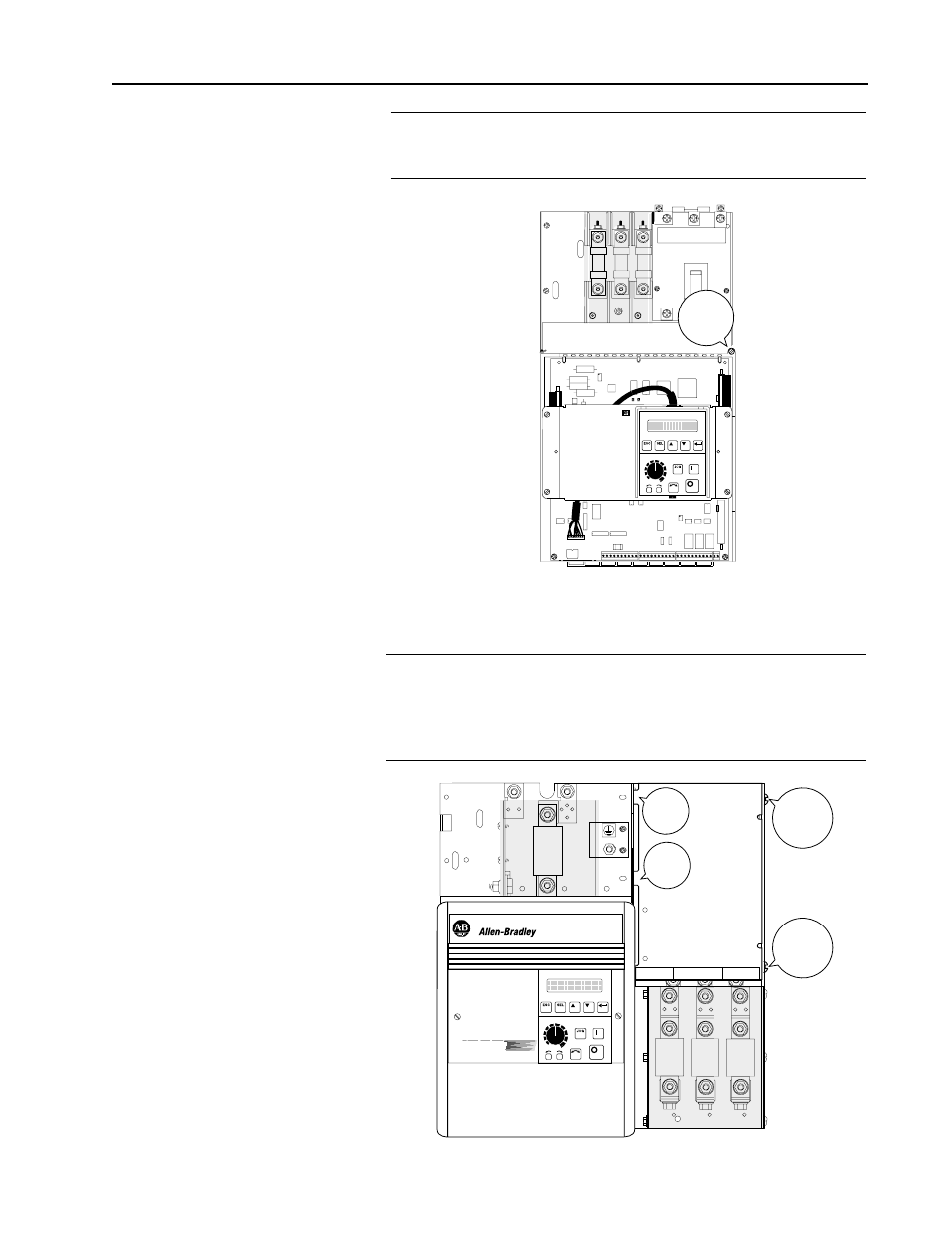 Installation, 75hp drives with auxiliary panel cover | Rockwell Automation 1397 Enhanced Field Supply Csrd User Manual | Page 3 / 12