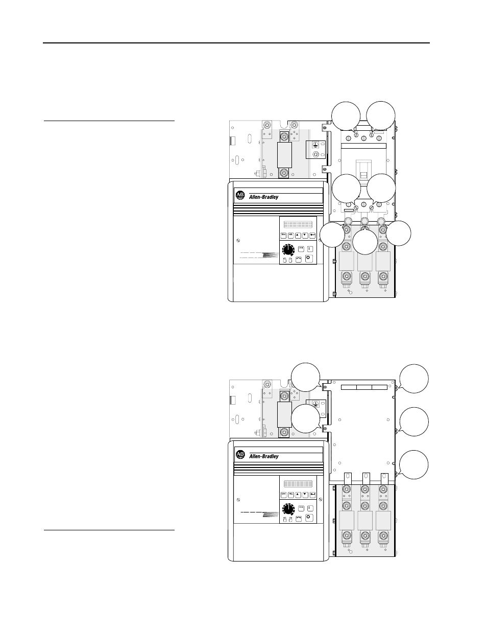 Installation, 75hp drives with ac line disconnect, 75hp drives with ac line disconnect removed | 250a disconnect) or, Continued) | Rockwell Automation 1397 Enhanced Field Supply Csrd User Manual | Page 4 / 12