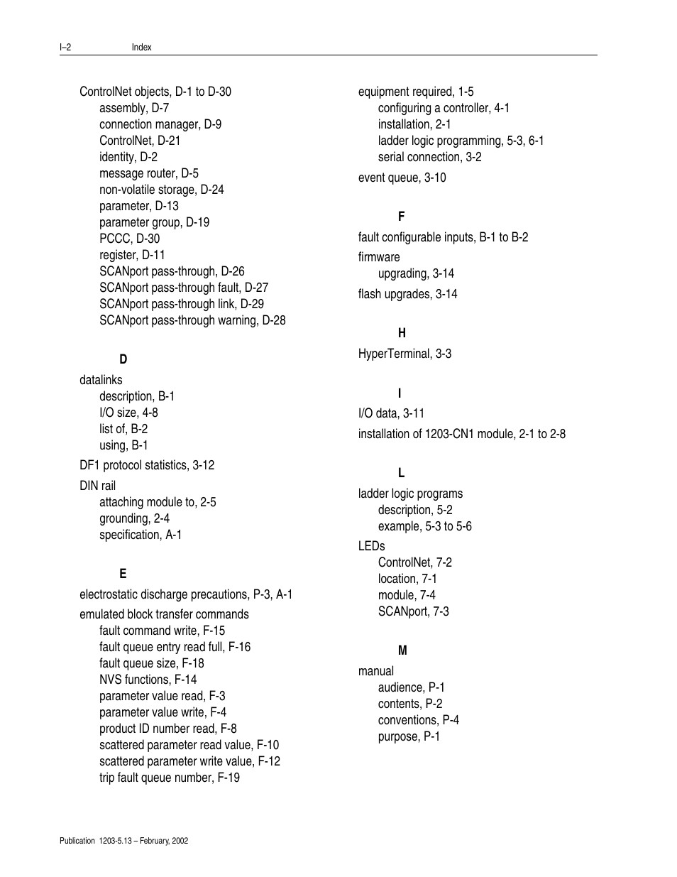 Rockwell Automation 1203-CN1 ControlNet Communications Module 1203-CN1 User Manual | Page 140 / 152
