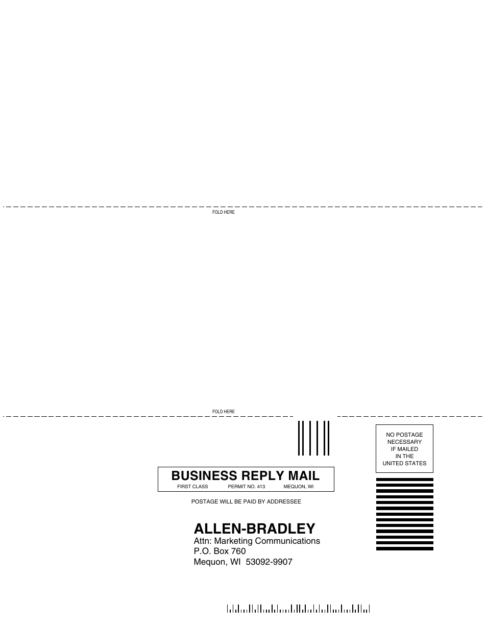 Allen-bradley, Business reply mail | Rockwell Automation 1203-CN1 ControlNet Communications Module 1203-CN1 User Manual | Page 150 / 152