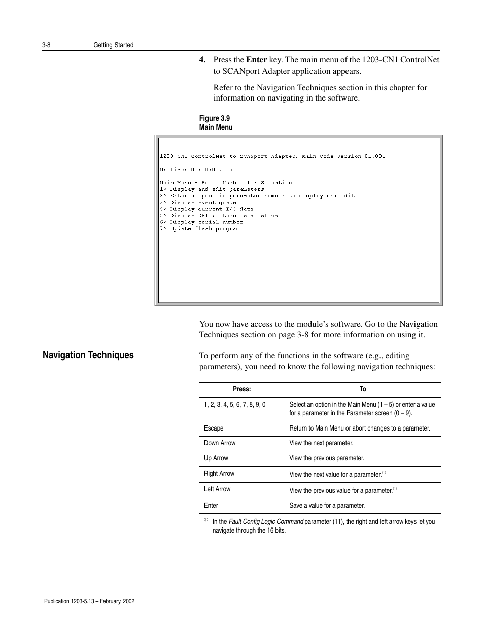 Navigation techniques -8, Navigation techniques | Rockwell Automation 1203-CN1 ControlNet Communications Module 1203-CN1 User Manual | Page 36 / 152