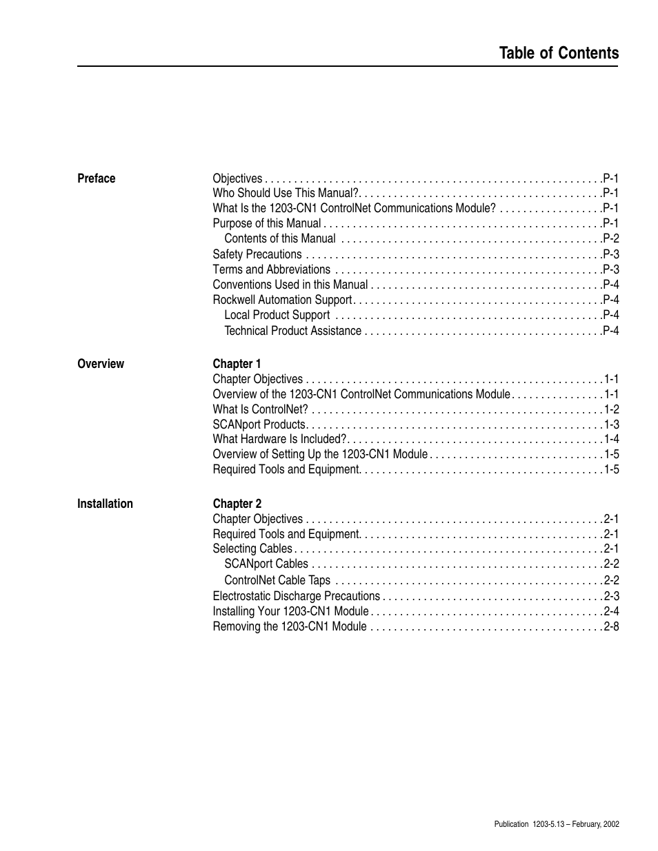 Rockwell Automation 1203-CN1 ControlNet Communications Module 1203-CN1 User Manual | Page 5 / 152