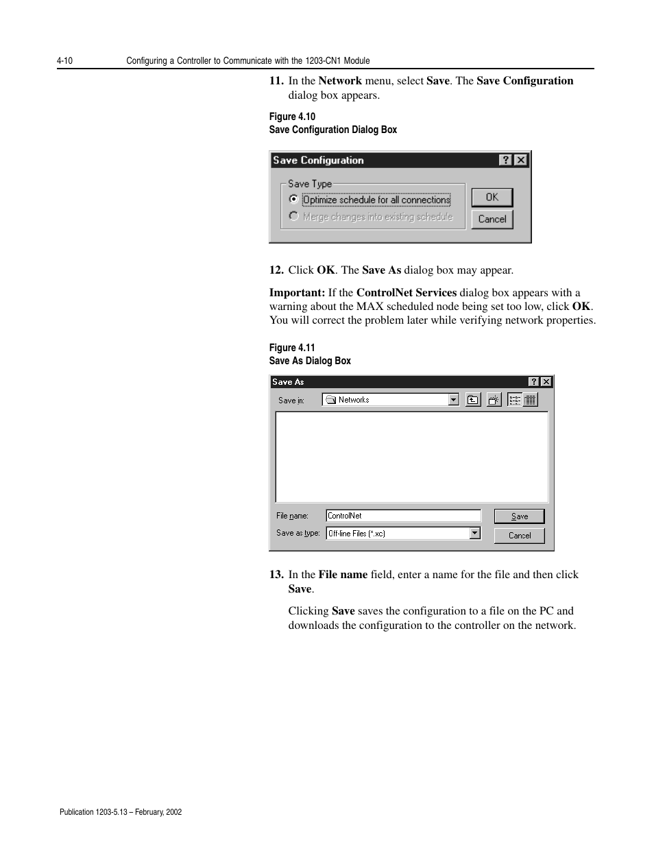 Rockwell Automation 1203-CN1 ControlNet Communications Module 1203-CN1 User Manual | Page 54 / 152