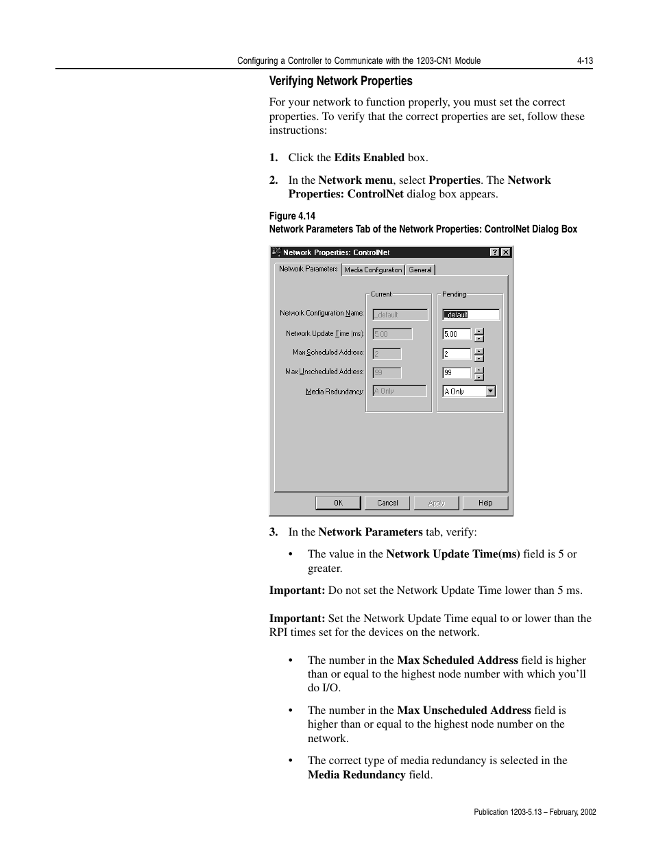 Verifying network properties -1 | Rockwell Automation 1203-CN1 ControlNet Communications Module 1203-CN1 User Manual | Page 57 / 152