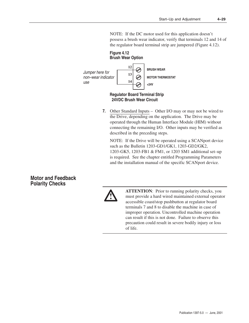 Motor and feedback polarity checks | Rockwell Automation 1397 DC Drive Firmware 2.xx User Manual | Page 101 / 276