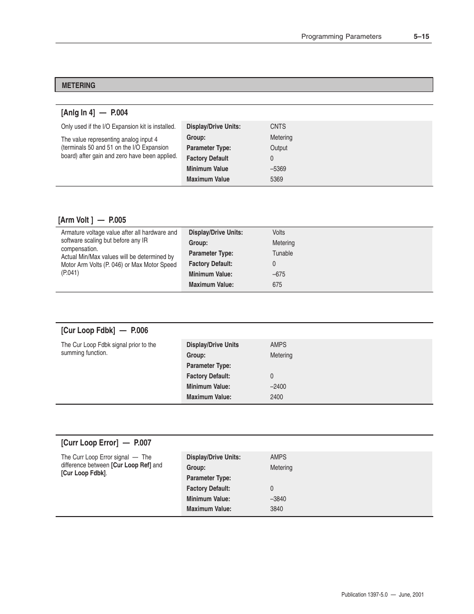 Rockwell Automation 1397 DC Drive Firmware 2.xx User Manual | Page 125 / 276