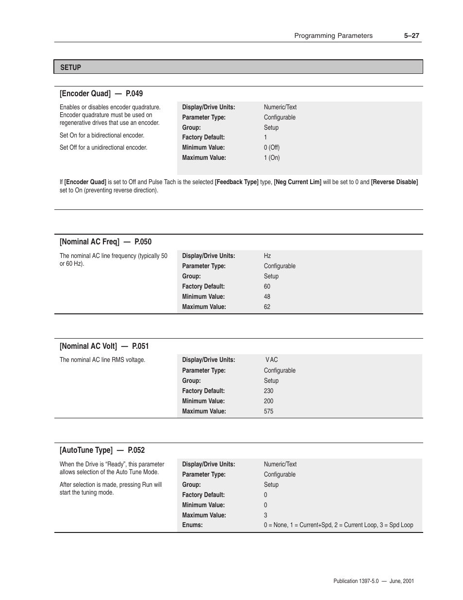 Rockwell Automation 1397 DC Drive Firmware 2.xx User Manual | Page 137 / 276