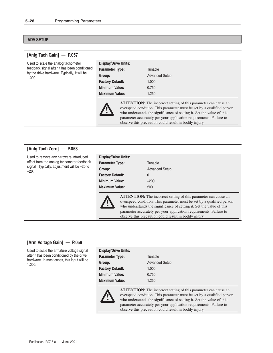 Rockwell Automation 1397 DC Drive Firmware 2.xx User Manual | Page 138 / 276