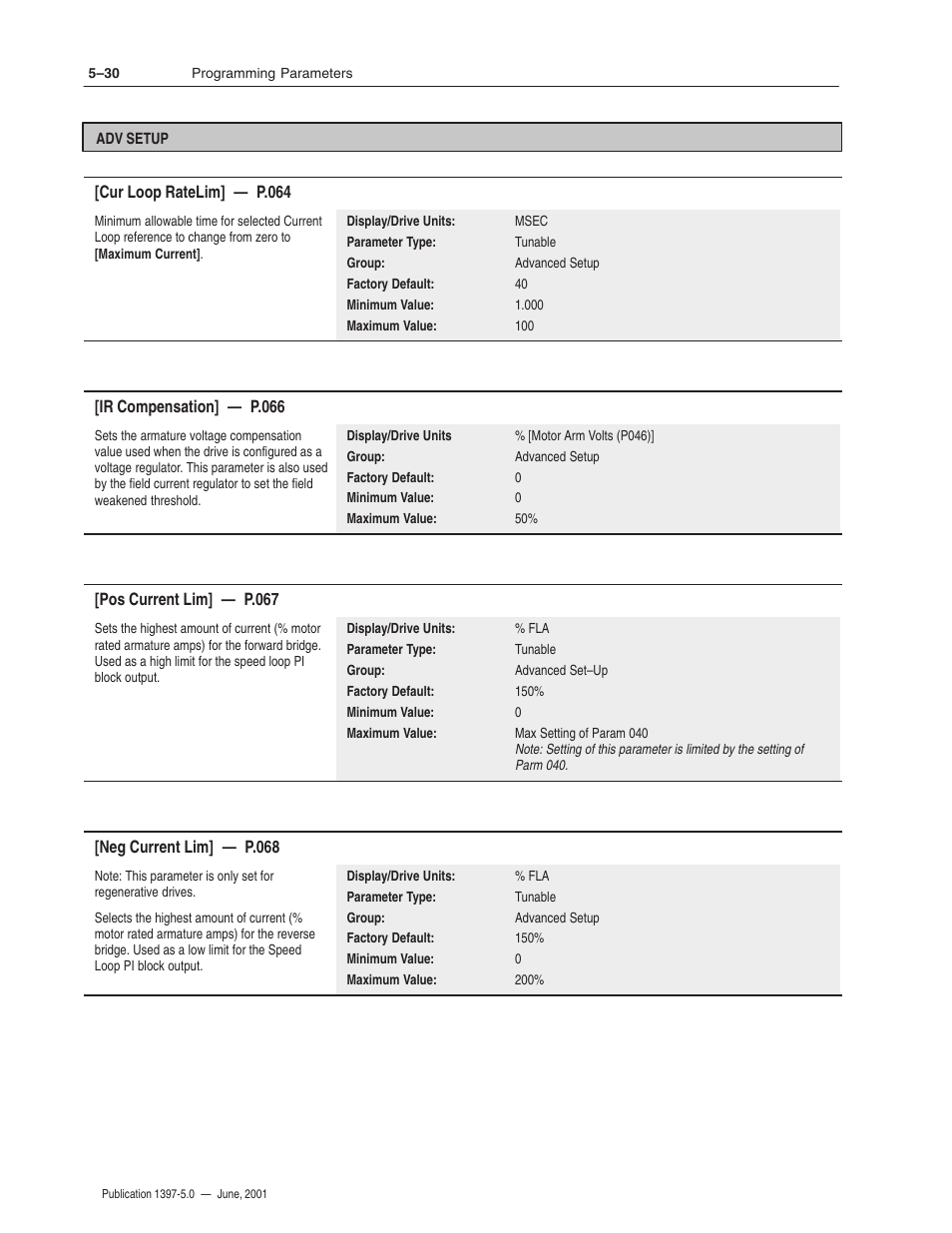Rockwell Automation 1397 DC Drive Firmware 2.xx User Manual | Page 140 / 276