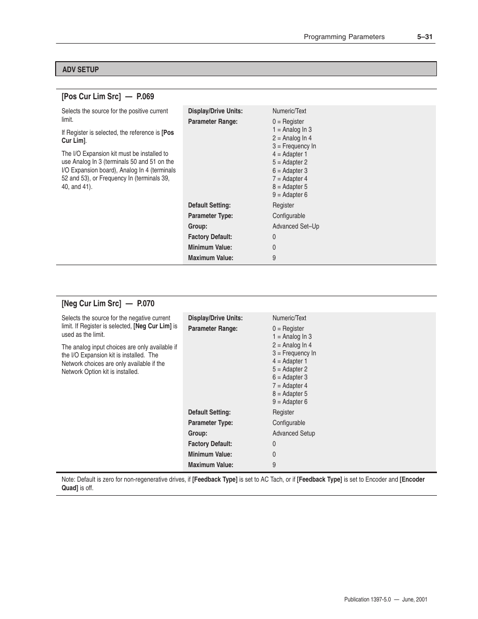 Rockwell Automation 1397 DC Drive Firmware 2.xx User Manual | Page 141 / 276