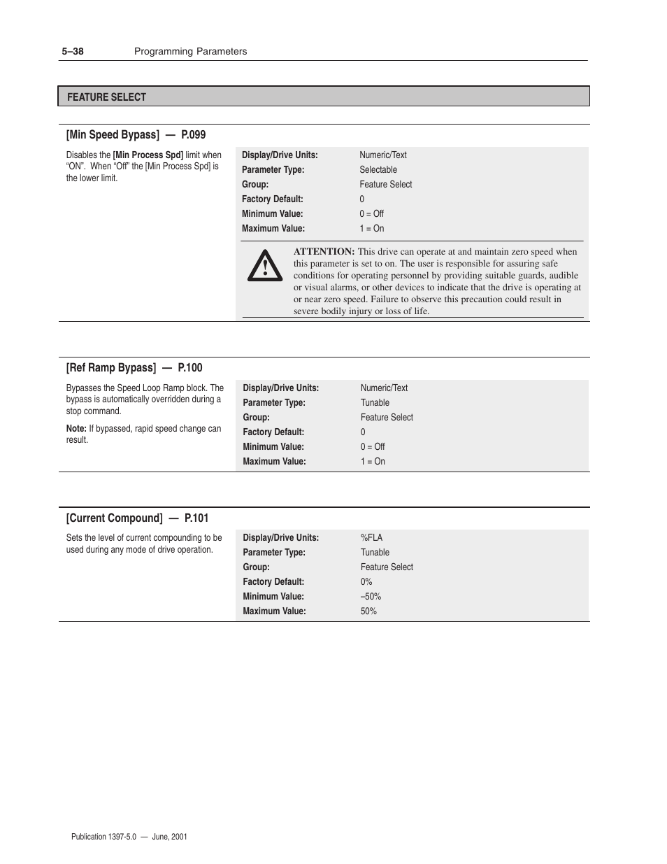 Rockwell Automation 1397 DC Drive Firmware 2.xx User Manual | Page 148 / 276