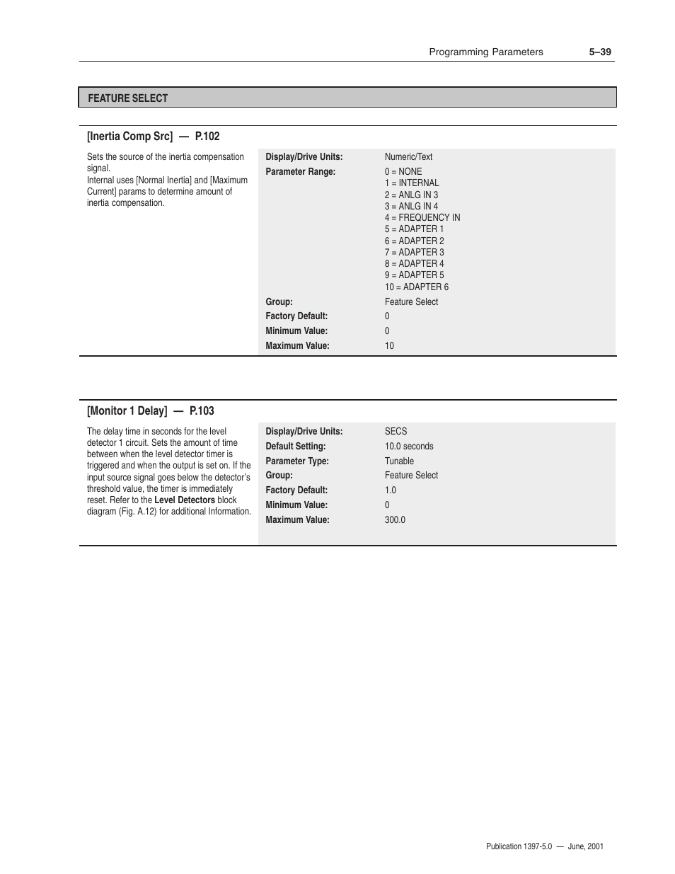 Rockwell Automation 1397 DC Drive Firmware 2.xx User Manual | Page 149 / 276