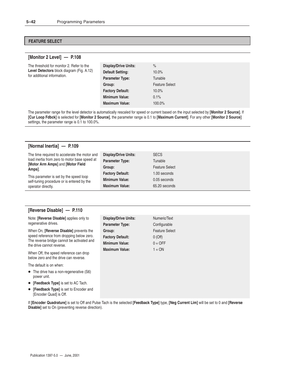 Rockwell Automation 1397 DC Drive Firmware 2.xx User Manual | Page 152 / 276