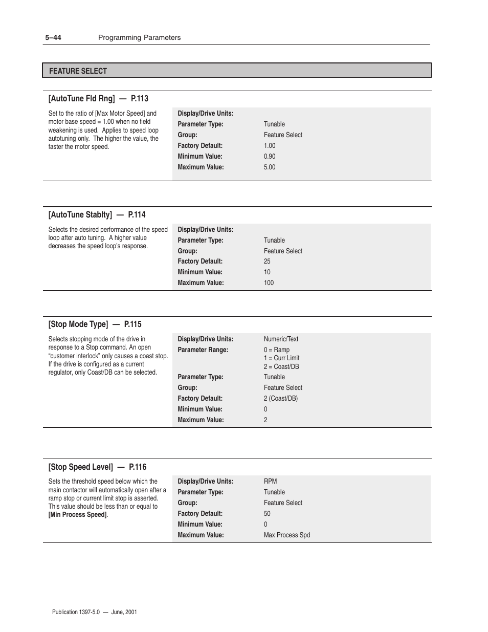 Rockwell Automation 1397 DC Drive Firmware 2.xx User Manual | Page 154 / 276
