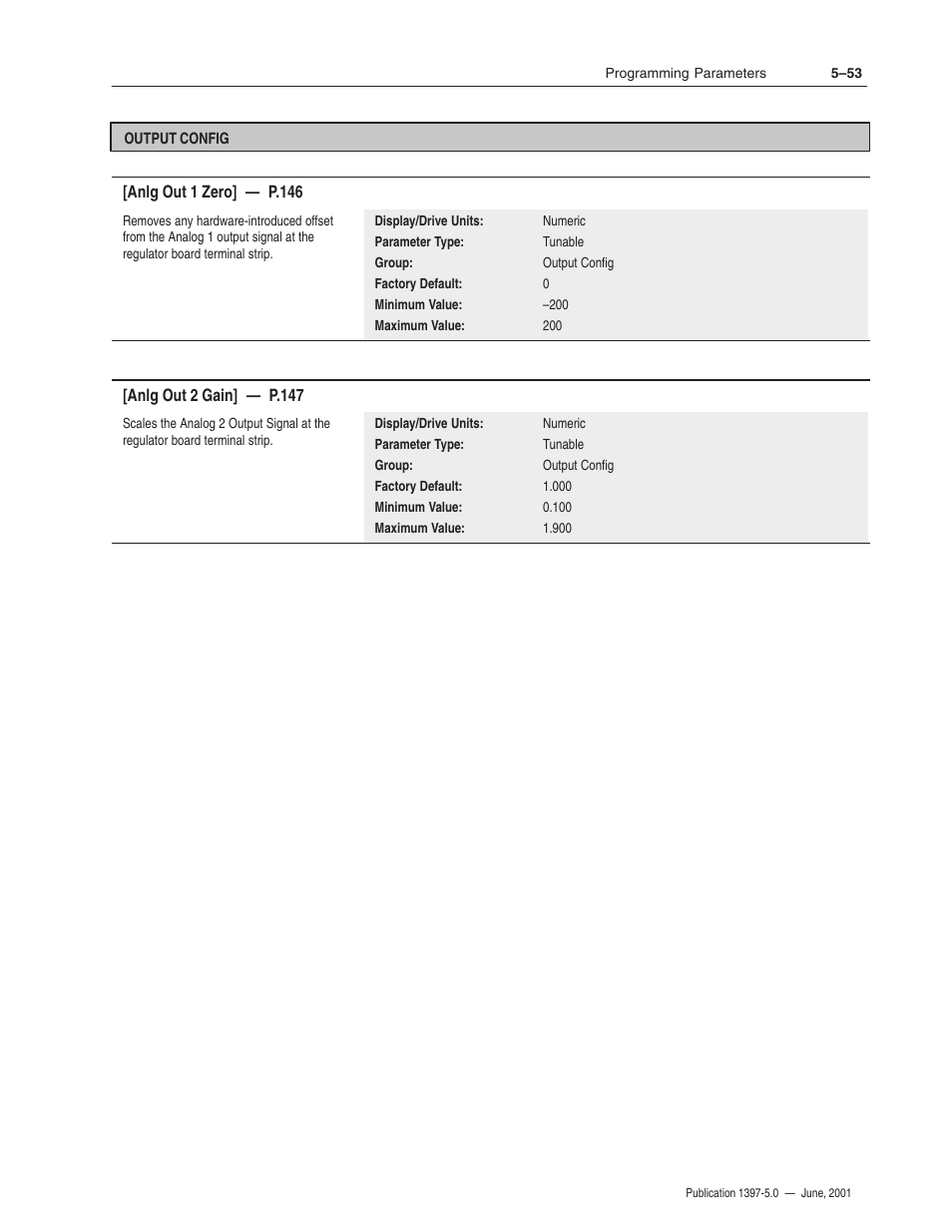 Rockwell Automation 1397 DC Drive Firmware 2.xx User Manual | Page 163 / 276