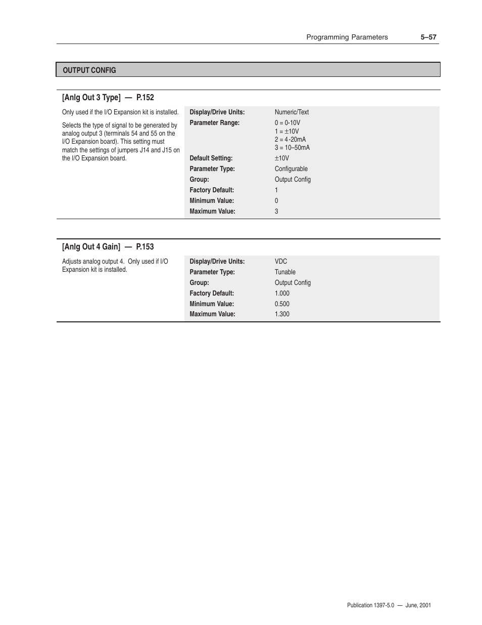 Rockwell Automation 1397 DC Drive Firmware 2.xx User Manual | Page 167 / 276