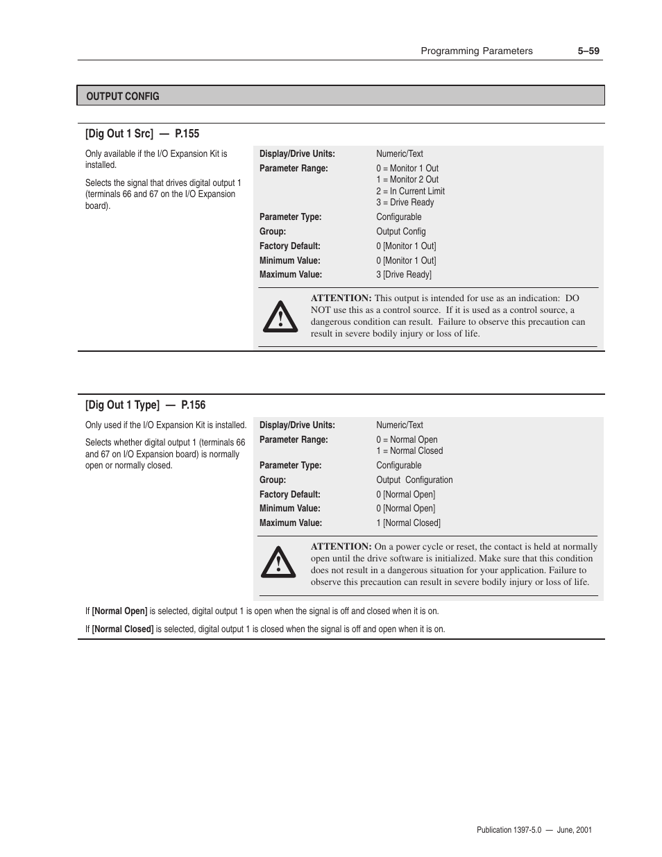Rockwell Automation 1397 DC Drive Firmware 2.xx User Manual | Page 169 / 276