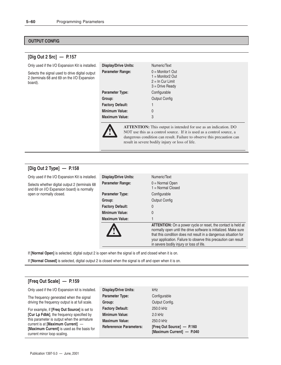 Rockwell Automation 1397 DC Drive Firmware 2.xx User Manual | Page 170 / 276