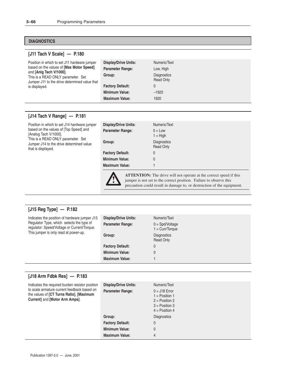 Rockwell Automation 1397 DC Drive Firmware 2.xx User Manual | Page 176 / 276