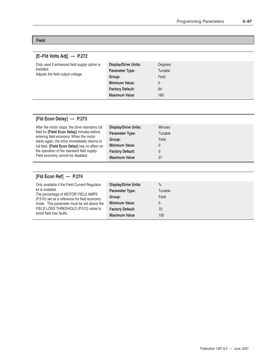 Rockwell Automation 1397 DC Drive Firmware 2.xx User Manual | Page 197 / 276