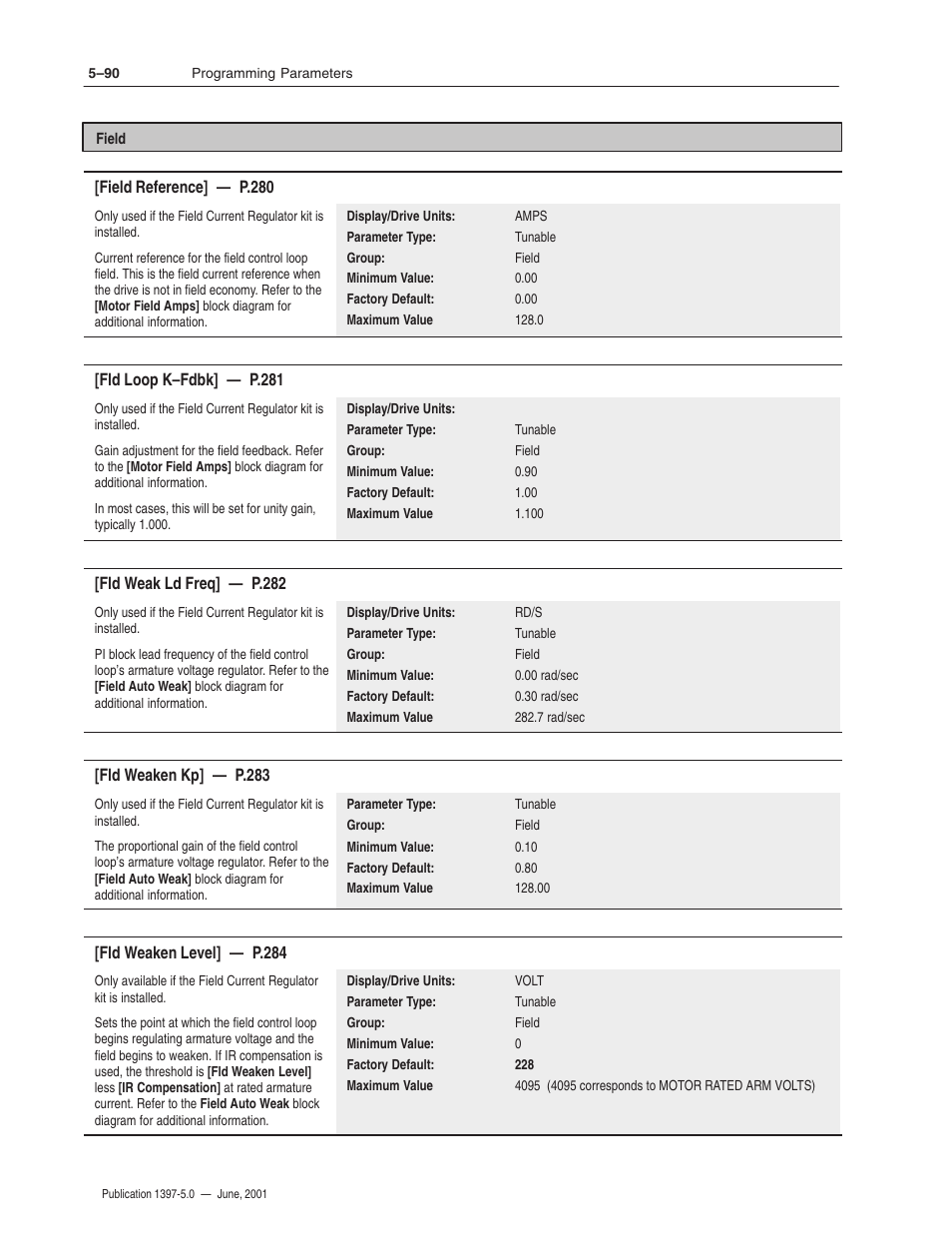 Rockwell Automation 1397 DC Drive Firmware 2.xx User Manual | Page 200 / 276