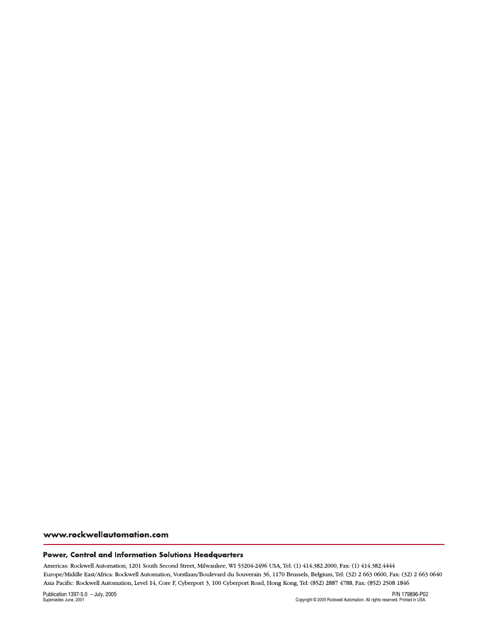 Rockwell Automation 1397 DC Drive Firmware 2.xx User Manual | Page 276 / 276