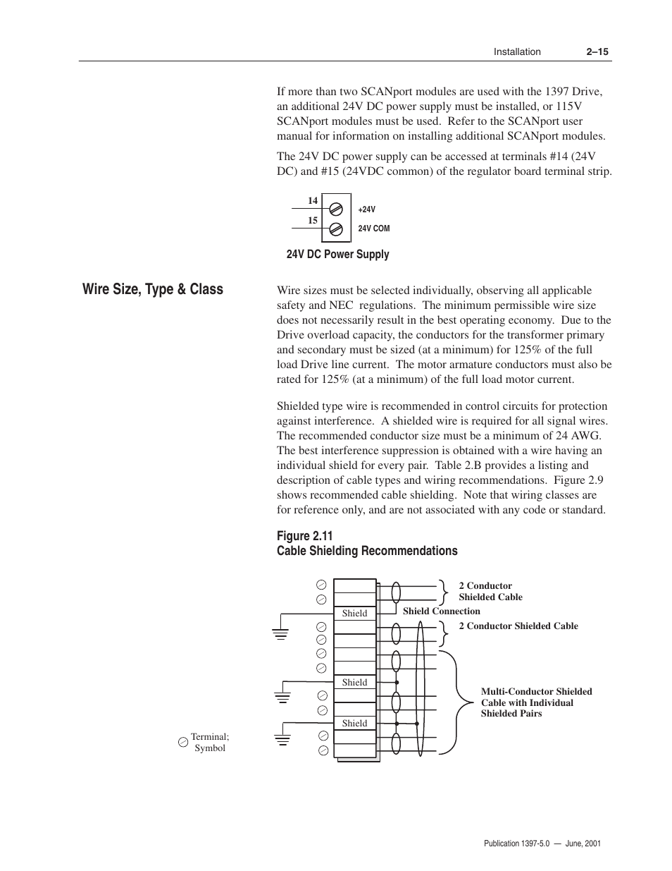 Wire size, type & class | Rockwell Automation 1397 DC Drive Firmware 2.xx User Manual | Page 33 / 276