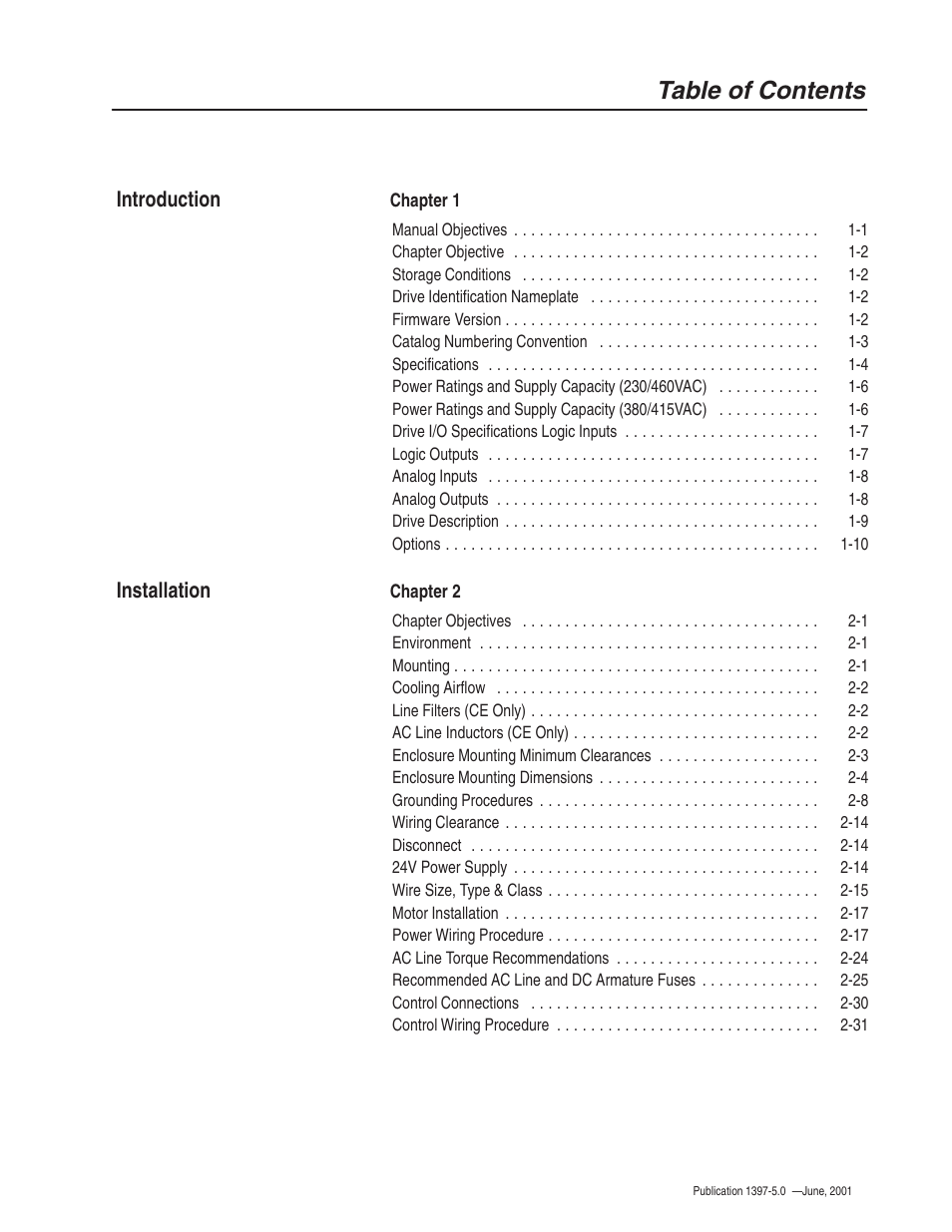 Rockwell Automation 1397 DC Drive Firmware 2.xx User Manual | Page 5 / 276