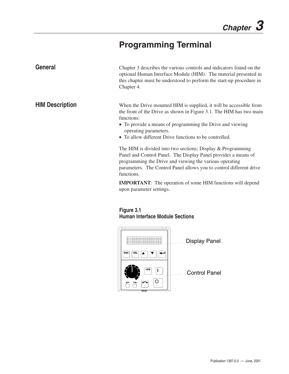 Programming terminal | Rockwell Automation 1397 DC Drive Firmware 2.xx User Manual | Page 59 / 276