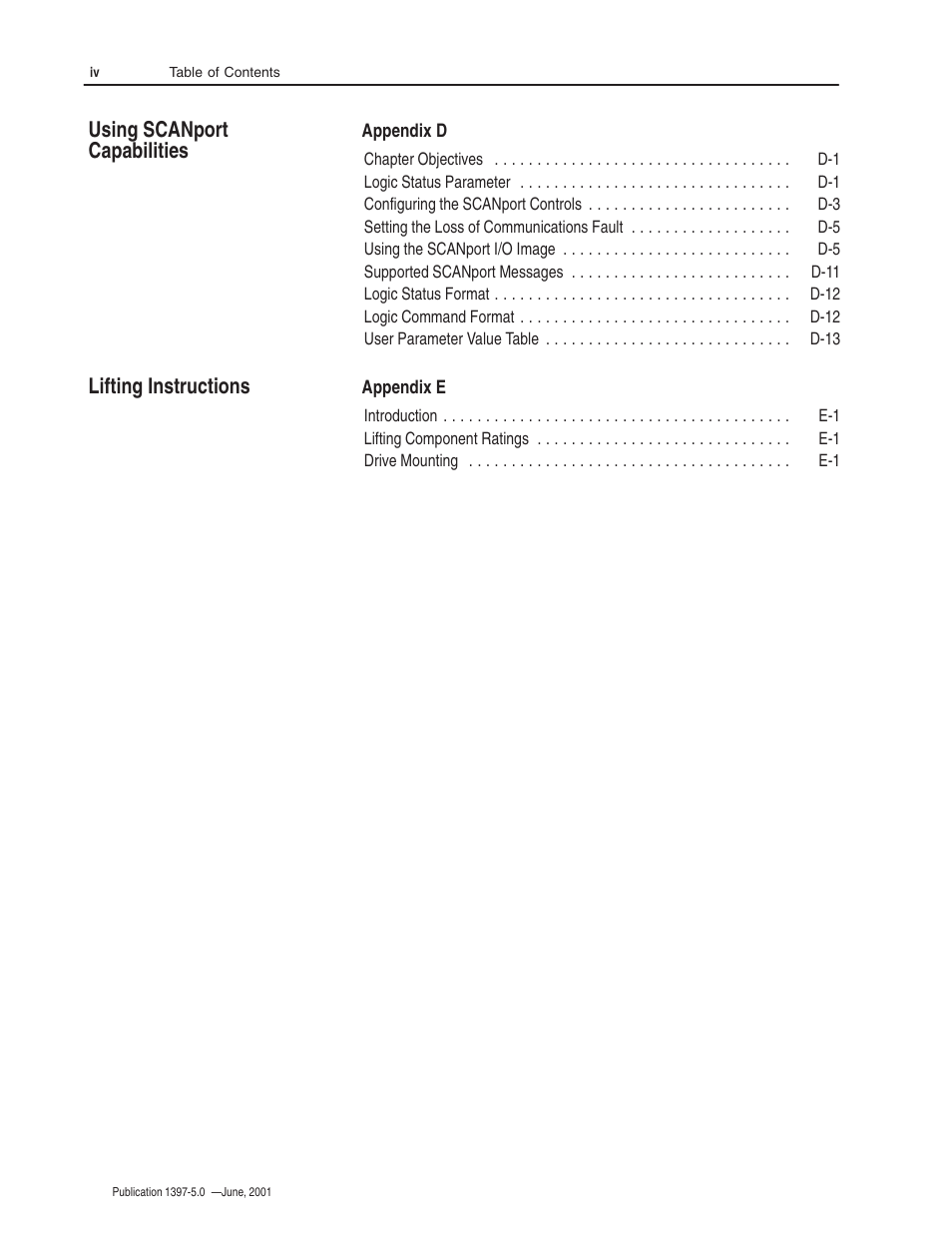 Using scanport capabilities lifting instructions | Rockwell Automation 1397 DC Drive Firmware 2.xx User Manual | Page 8 / 276