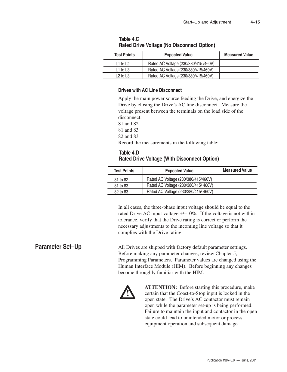 Parameter set–up | Rockwell Automation 1397 DC Drive Firmware 2.xx User Manual | Page 87 / 276