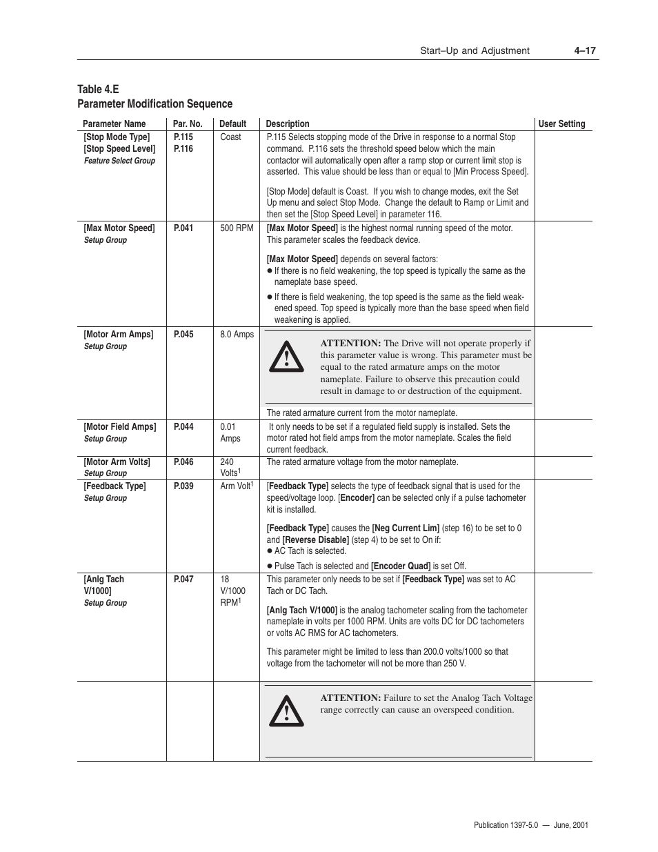 Rockwell Automation 1397 DC Drive Firmware 2.xx User Manual | Page 89 / 276