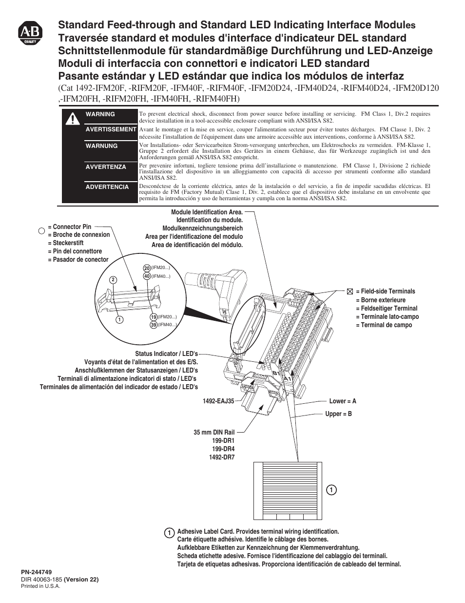 Rockwell Automation 1492-IFMxxxx Sensor Interface Modules User Manual | 6 pages