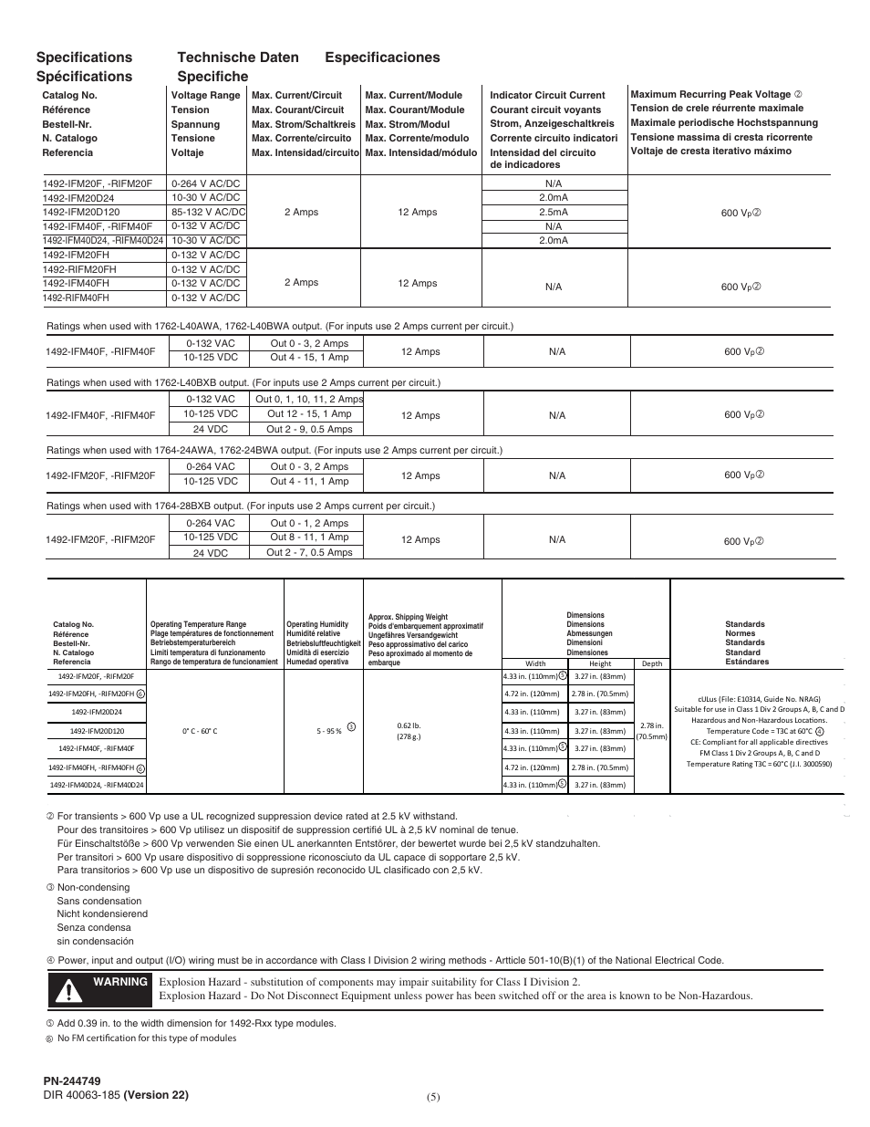 Rockwell Automation 1492-IFMxxxx Sensor Interface Modules User Manual | Page 5 / 6