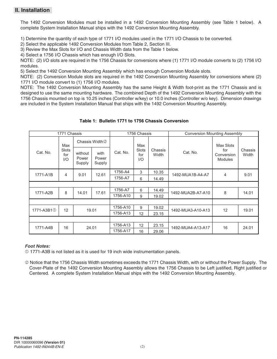 Ii. installation | Rockwell Automation 1492-CM1771-LD0013F Field Wire Conversion Module User Manual | Page 2 / 6